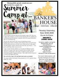 The Banker's House Summer Camp flyer