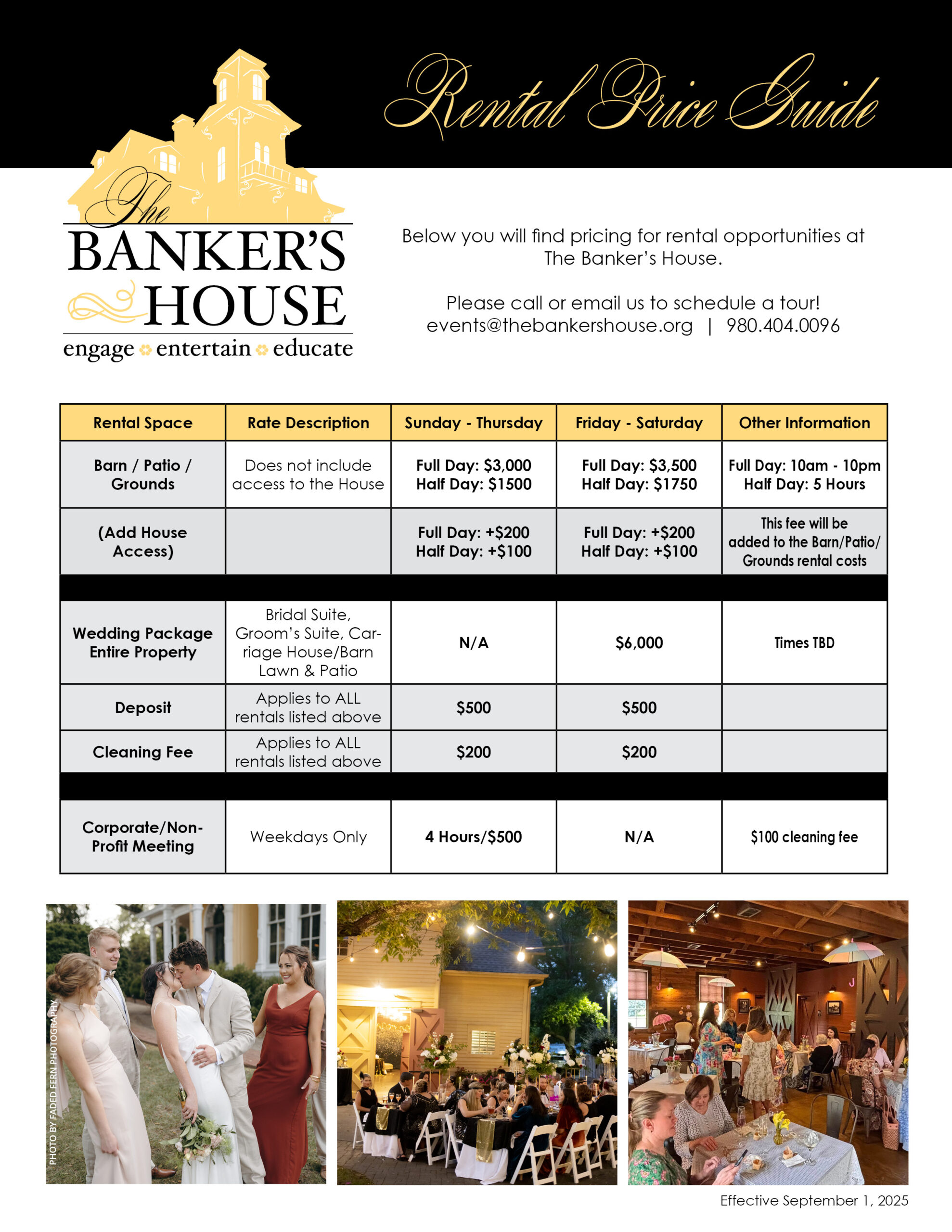 FINAL Banker House Insert Pricing October 2025